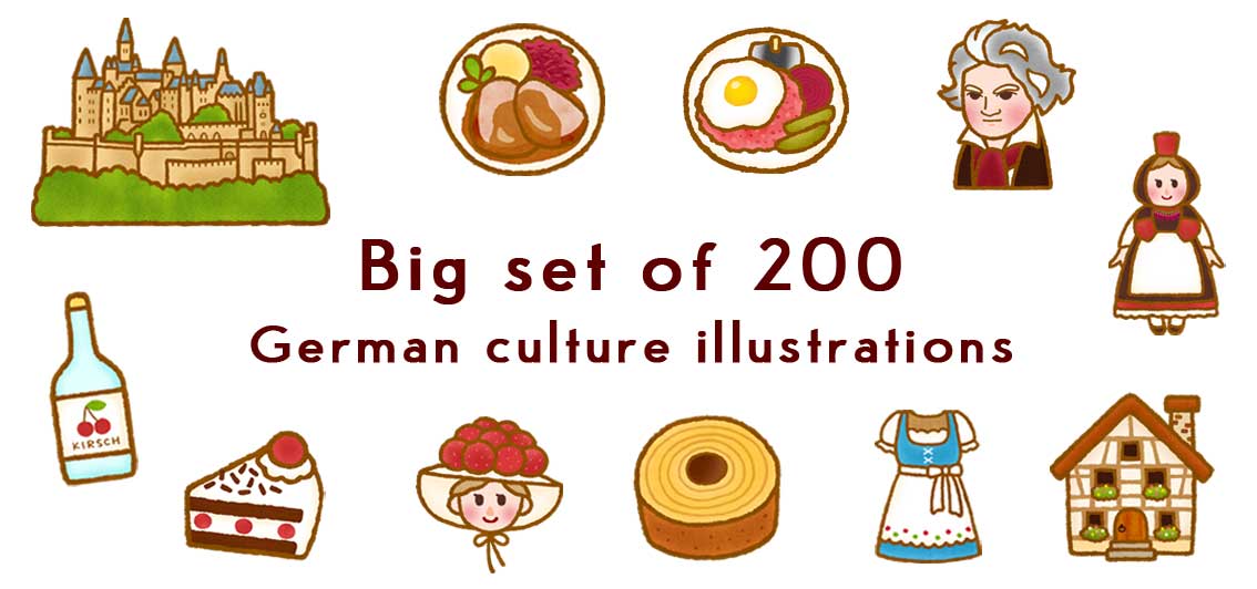 ドイツの文化と食べ物のイラスト 0個セット 153 0 Rika Museum