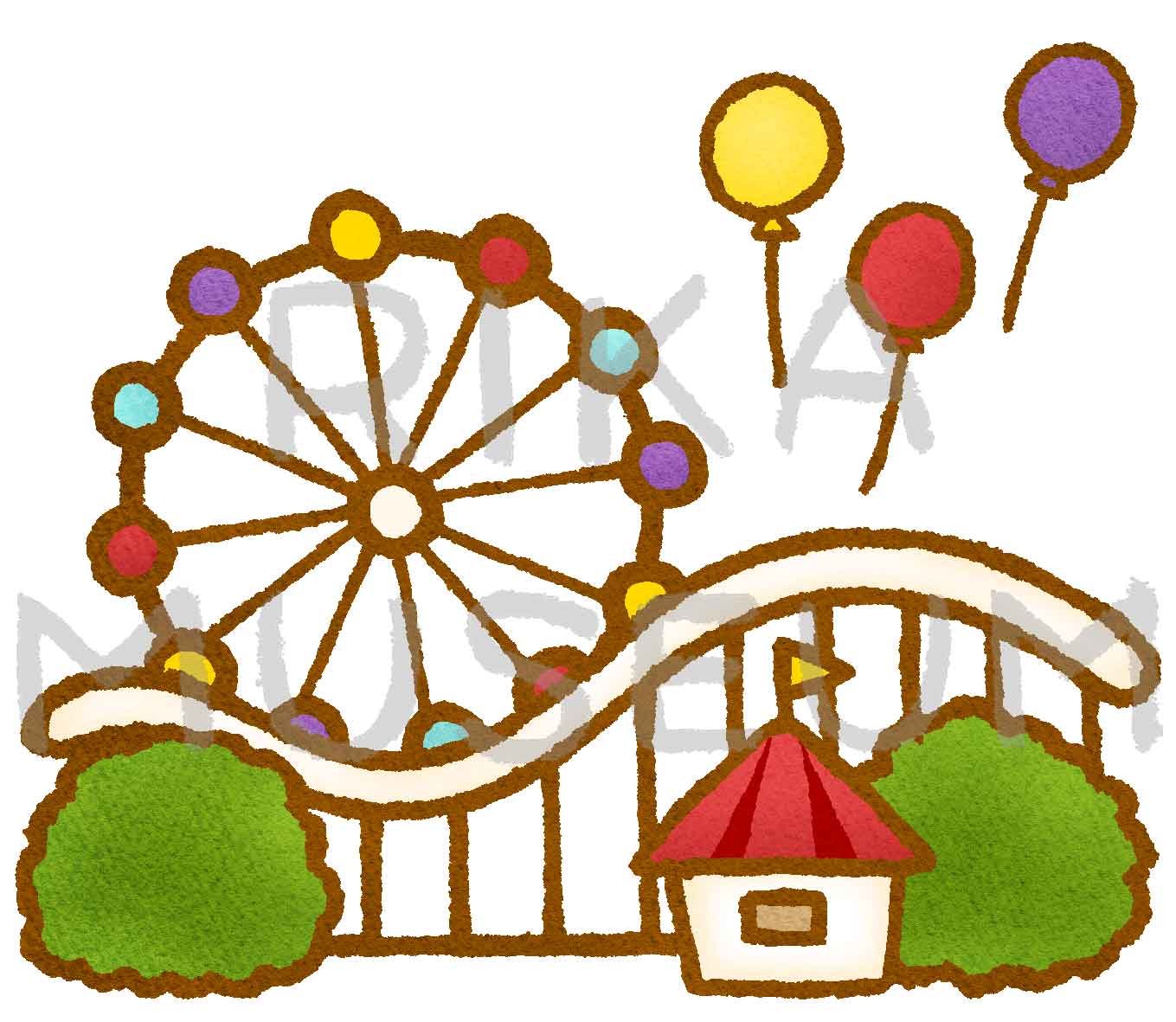 Big Set Of 0 Amusement Park Illustrations 1 54 Rika Museum