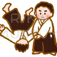 Japanese martial art of self-defense 合気道のイラスト