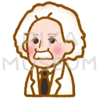 ドイツの理論物理学者のアインシュタインの似顔絵のイラスト