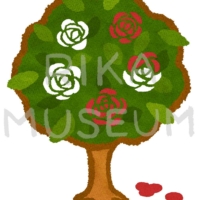 White roses painted in red 不思議の国のアリスの赤いペンキを塗ったバラのイラスト