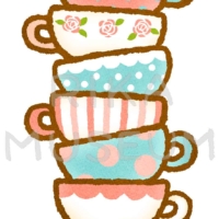 Tea cups 可愛いティーカップのイラスト