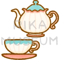 Tea set オシャレなティーセットのイラスト