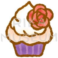 Cup cake 美味しそうなバラのカップケーキのイラスト