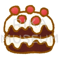 Black Forest Cake お茶会の美味しそうなケーキのイラスト
