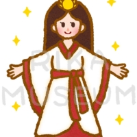 The supreme deity of the Shinto 日本神話の天照大神のイラスト