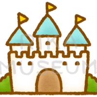 遊園地のお城のイラスト