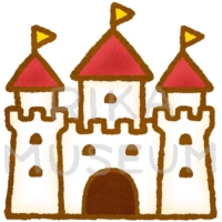 遊園地のお城のイラスト
