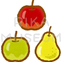 りんご、青りんご、洋梨のイラスト