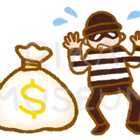 捕まる強盗のイラスト