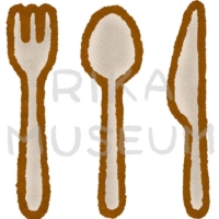 Cutlery フォークとナイフとスプーンのイラスト
