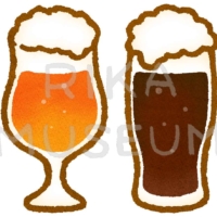 Dunkel und Schwarz 黒ビールとデュンケルビールのイラスト