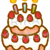 美味しそうな誕生日ケーキのイラスト