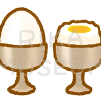 エッグスタンドと卵のイラスト