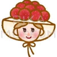 ドイツの民族衣装のひとつであるさくらんぼの帽子のイラスト
