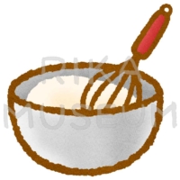 ボウルと泡立て器のイラスト