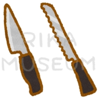 果物ナイフとパン切りナイフのイラスト