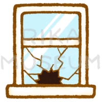 割れた窓のイラスト