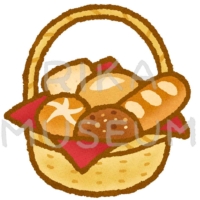 Bread かごに入った美味しそうなパンのイラスト