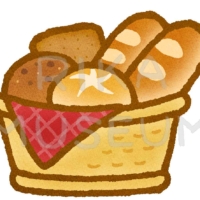 Bread かごに入った美味しそうなパンのイラスト