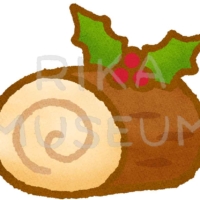 美味しそうなブッシュドノエルのイラスト