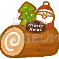 美味しそうなブッシュドノエルのイラスト