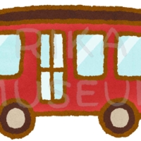 赤いバスのイラスト