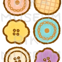 色とりどりのボタンのイラスト