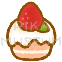 Strawberry shortcake 可愛い苺のプチケーキのイラスト