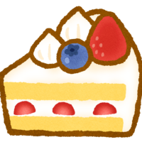 Strawberry cake 美味しそうな苺のショートケーキのイラスト