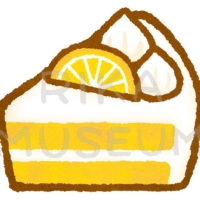 Lemon cake 美味しそうなオレンジのケーキのイラスト