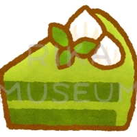 Matcha cake 美味しそうな抹茶のケーキのイラスト