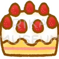 Strawberry shortcake 美味しそうな苺のホールケーキのイラスト