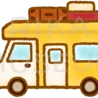 キャンプ用の大きな車のイラスト