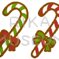 可愛いキャンディケインのイラスト