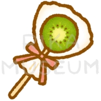 Kiwi fruit キウイのキャンディフルーツのイラスト
