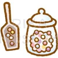 カラフルで美味しそうなキャンディのイラスト