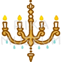 お洒落なシャンデリアのイラスト