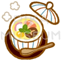 Savory egg custard 美味しそうな茶碗蒸しのイラスト