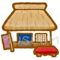A Japanese very old style café 茶屋のイラスト