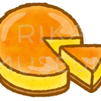 美味しそうなチーズケーキのホールのイラスト