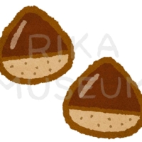 秋の味覚の栗のイラスト