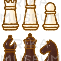 Rook, King, Pawn, Bishop, Queen, and Knight チェスの駒のイラスト