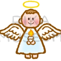 クリスマスの可愛い天使のイラスト