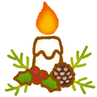 可愛いクリスマスキャンドルのイラスト