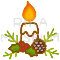 可愛いクリスマスキャンドルのイラスト
