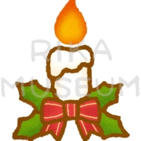 可愛いクリスマスキャンドルのイラスト