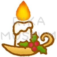 可愛いクリスマスキャンドルのイラスト