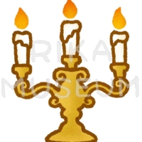 立派な燭台に立てられたキャンドルのイラスト