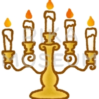 立派な燭台に立てられたキャンドルのイラスト